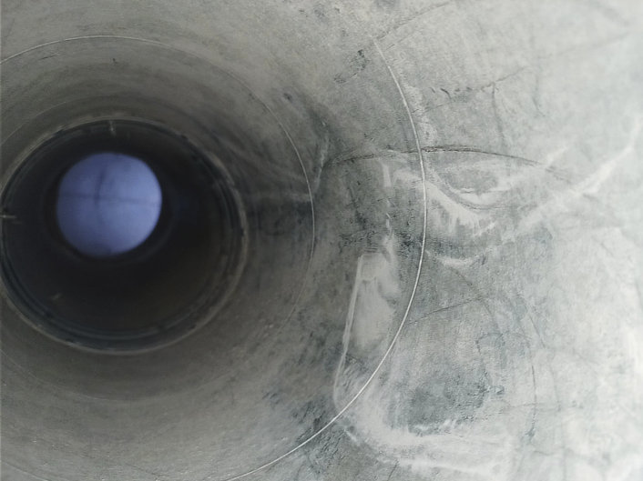 Laundry duct after cleaning