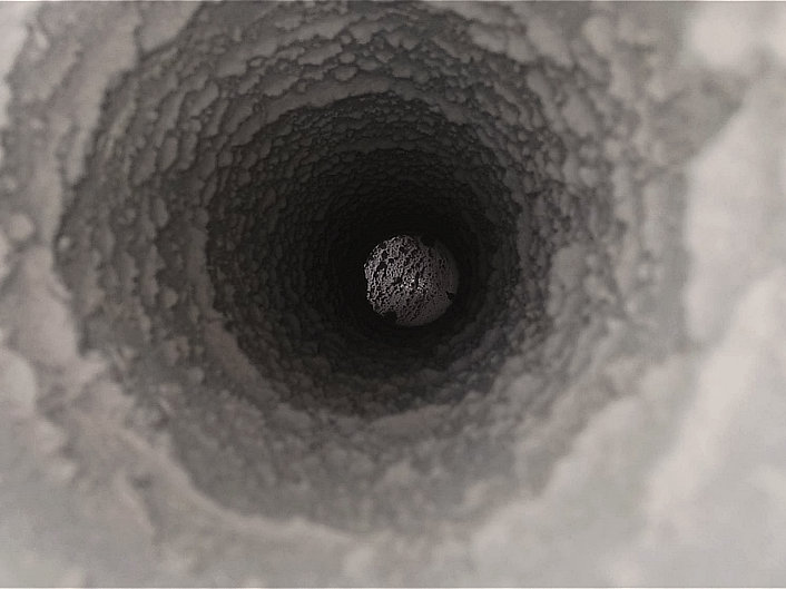 Laundry duct before cleaning